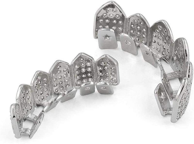 canjoyn 18K Gold Plated Macro Pave CZ Iced-Out Grillz with Molding Bars Included - Image 3